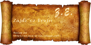 Zajácz Ervin névjegykártya